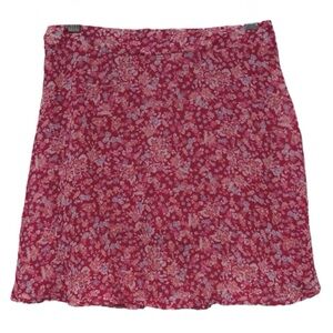 Liberty & Valor Floral Chiffon Pull-On Skort Dark Pink
